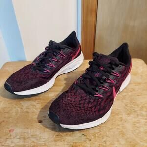 Nike Air Zoom Pegasus AQ2210-009 Women's US 9 Black Purple Running Sneaker Shoes